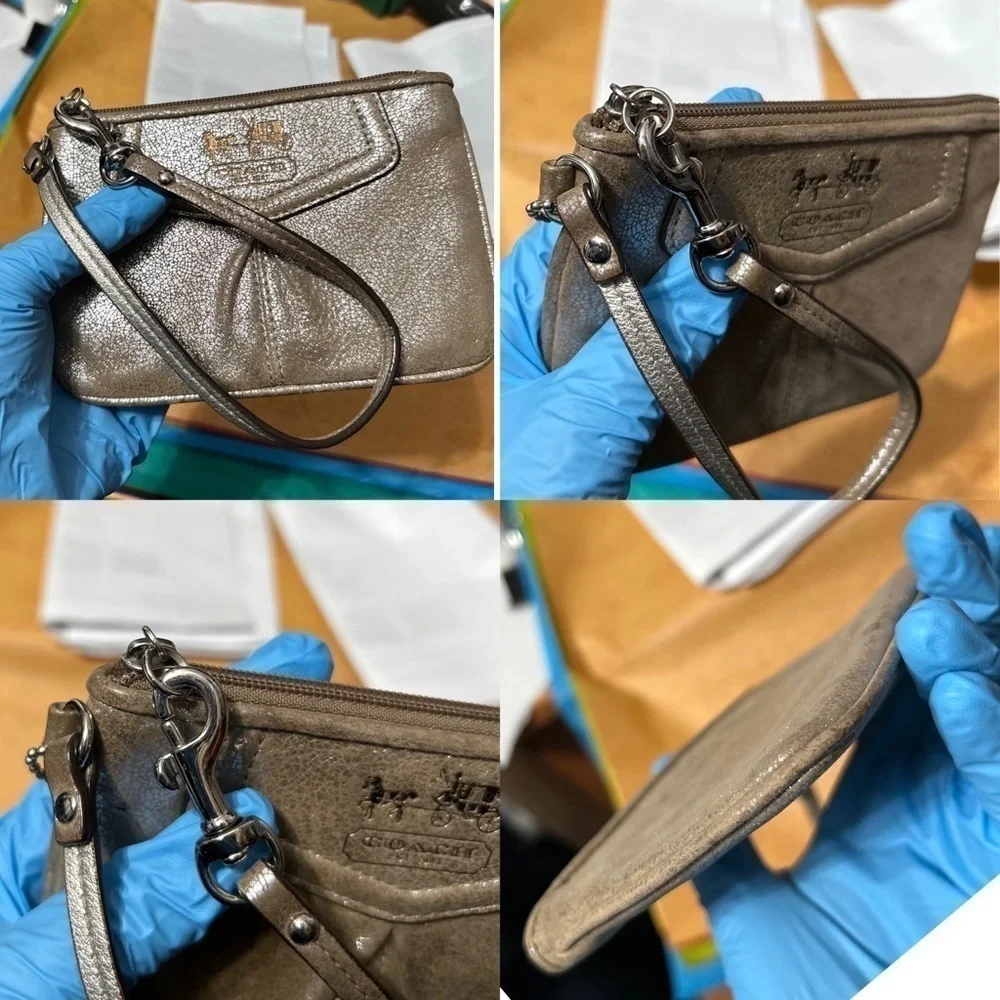 Coach Madison Pleated Gold Wristlet - “Marie”